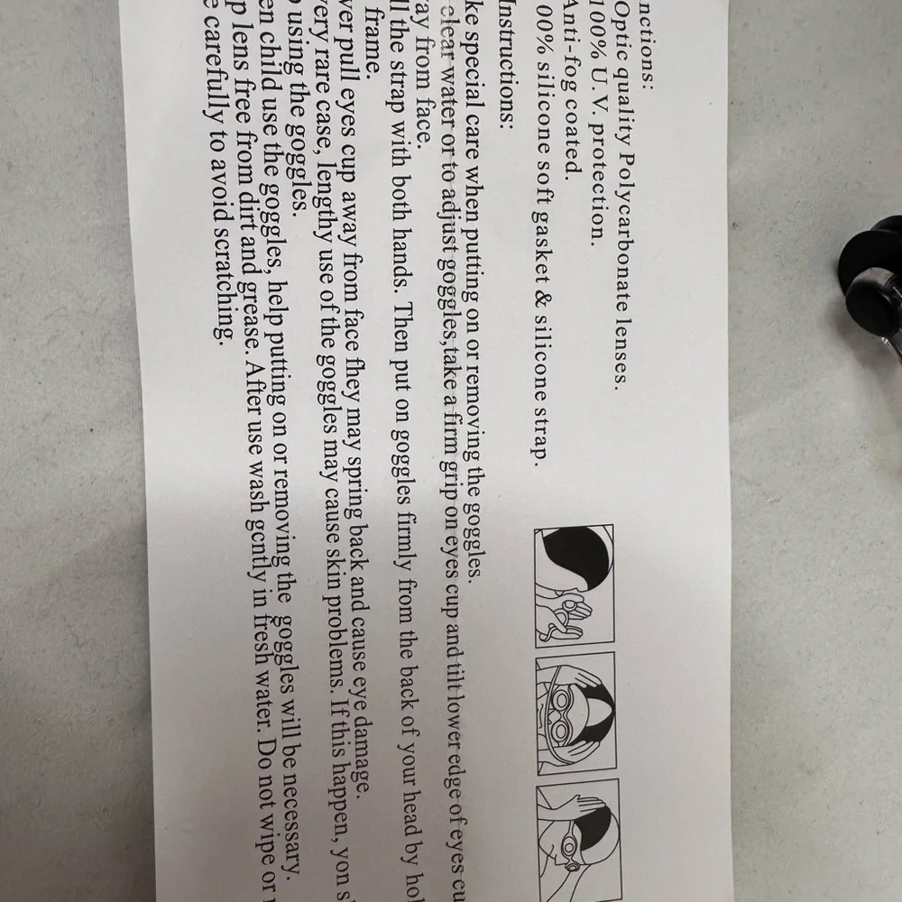NIB Black with Silver Swimming Goggles